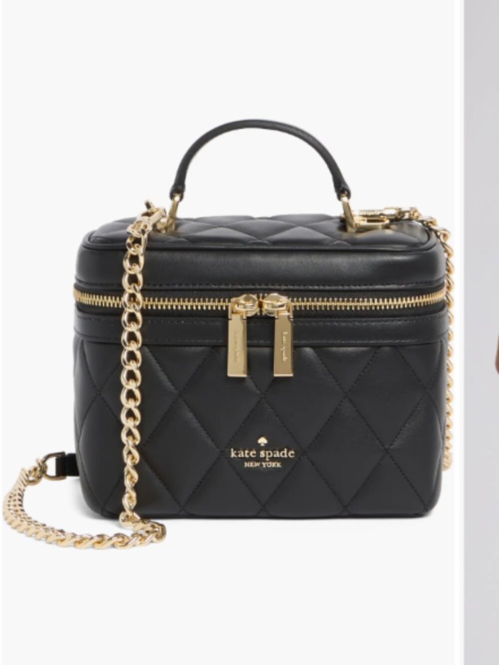 Kate Spade leather vanity bag Carey Quilted Leather Crossbody Trunk